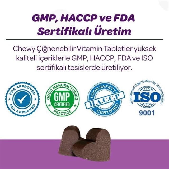 Vet's Plus Sterilised Kısırlaştırılmış Kediler İçin Yaban Mersinli Çiğnenebilir Tablet (60'lı)