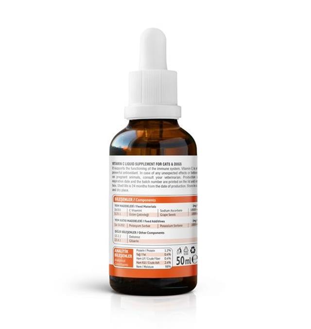 Vet's Plus Vitamin C Kedi ve Köpekler İçin Damla 50ml