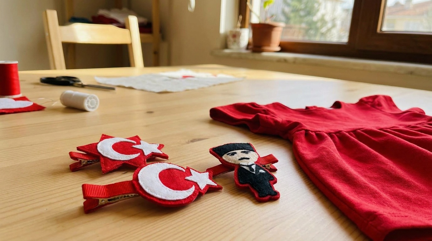 19 Mayıs İçin Sim Dökmeyen Atatürk ve Ay Yıldız Tokalar — Kendi Ellerimle Yaptım, Kendi Kızıma Taktım