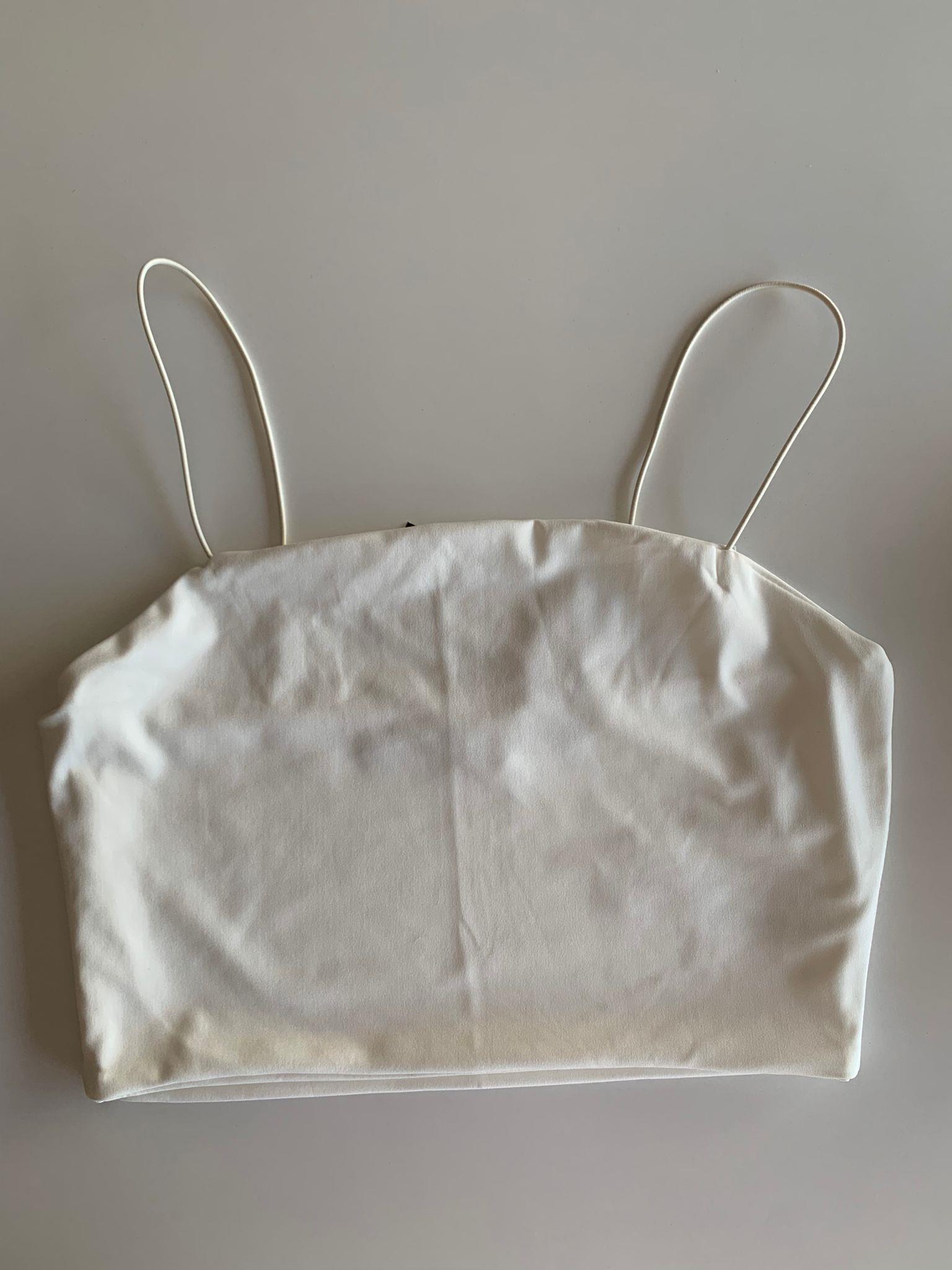 Beyaz Askılı Crop