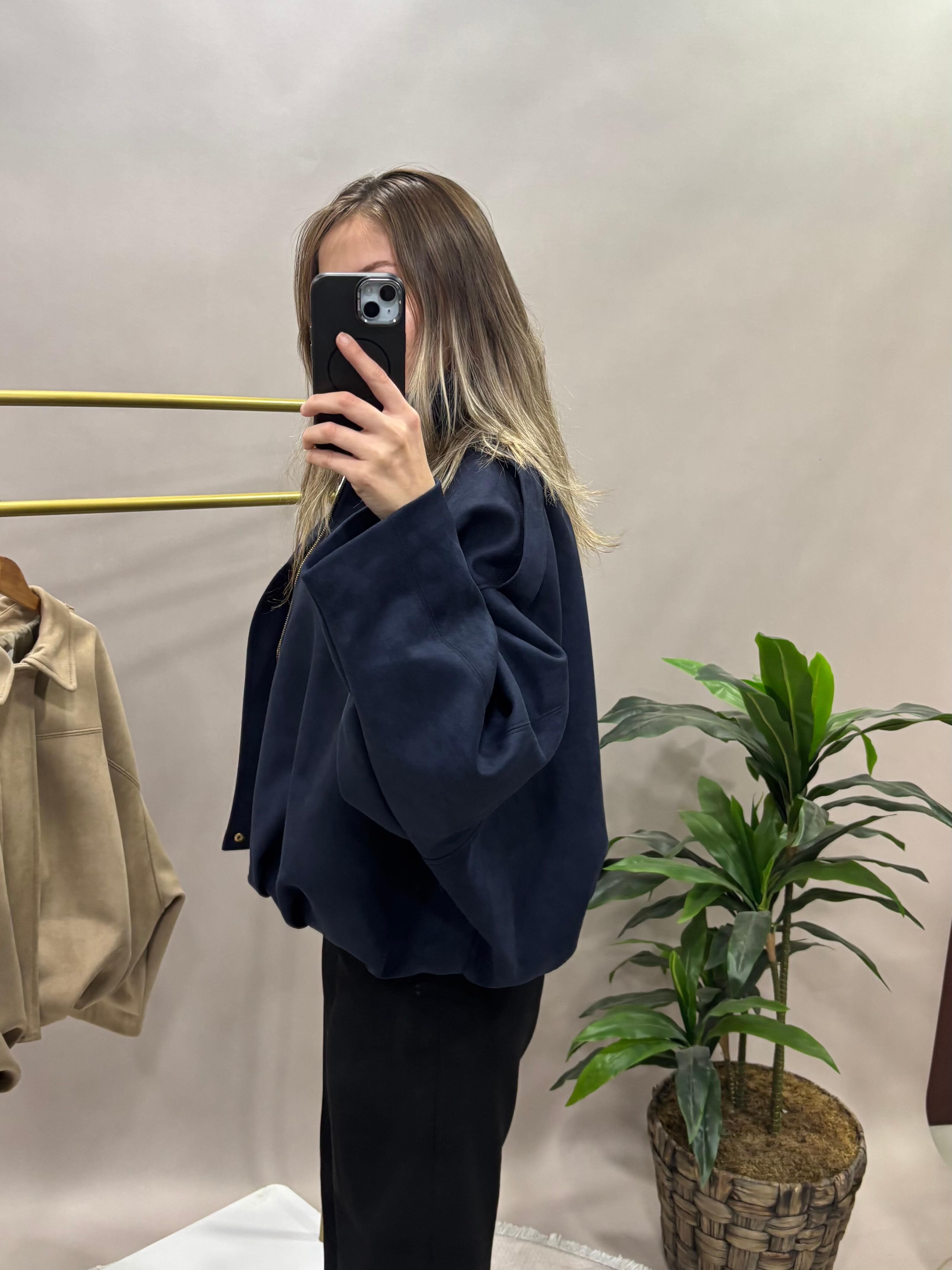 Bomber Ceket Oversize Lacivert