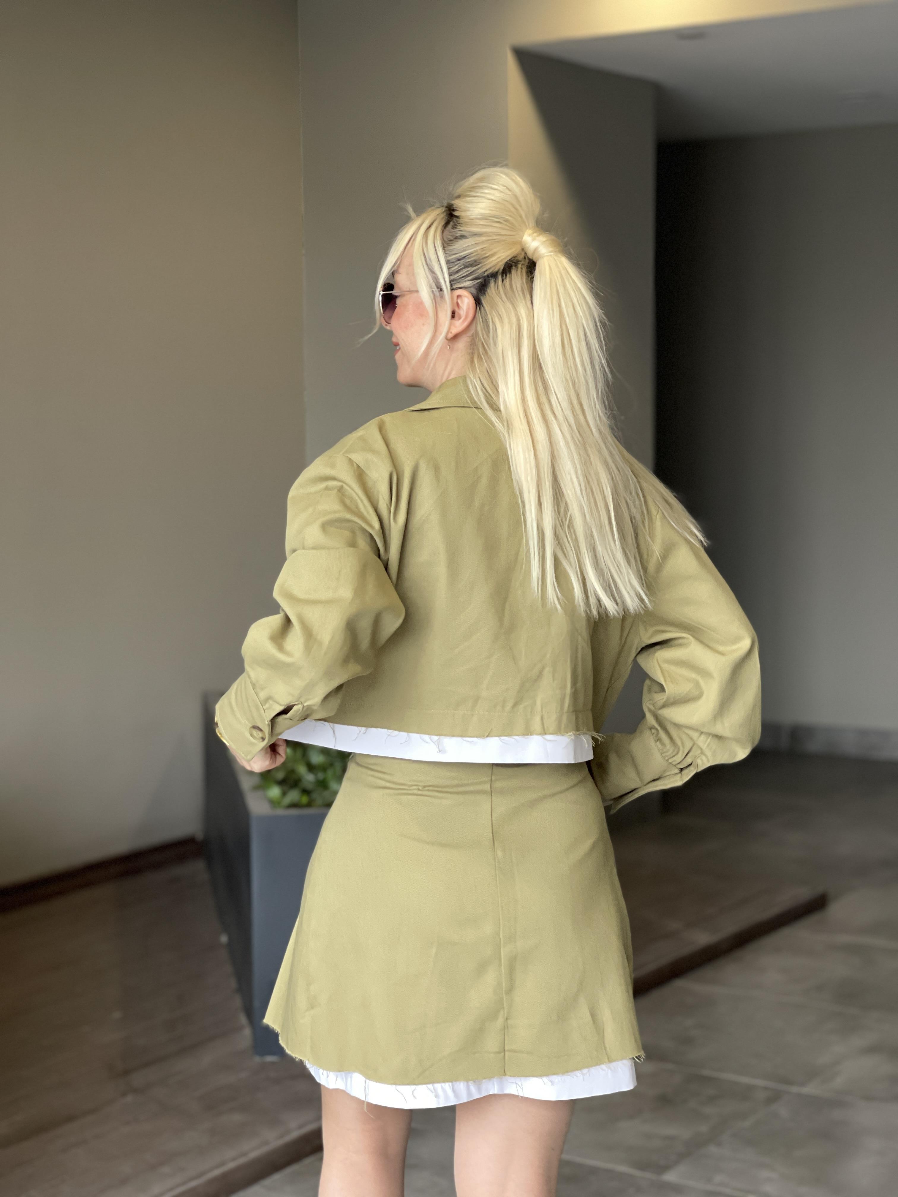 Gabardin Ceketli Takım Yeşil