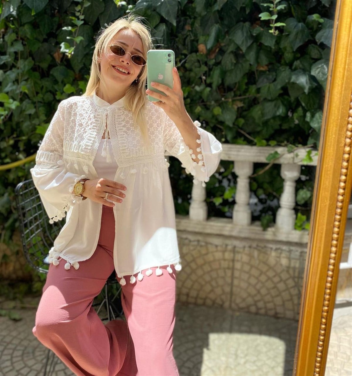 Gül Kurusu Renk Palazzo Pantolon