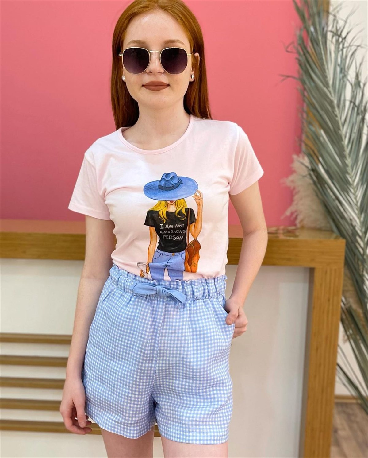 Pötikare Desenli Belden Lastikli Şort