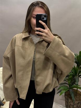 Bomber Ceket Oversize Ekru