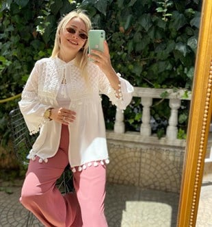 Gül Kurusu Renk Palazzo Pantolon