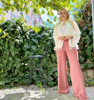 Gül Kurusu Renk Palazzo Pantolon