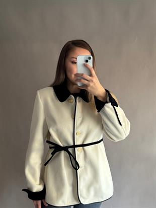Vintage Ceket Ekru