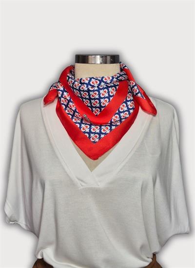 DENGE KOLEKSİYONU OSMANLI GEOMETRİK DESENLİ TWİLL SATEN BOYUN BANDANA FULAR