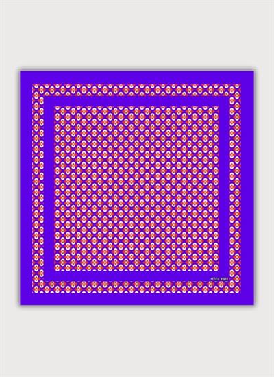 DENGE KOLEKSİYONU OSMANLI GEOMETRİK DESENLİ MENEKŞE MAVİSİ EŞARP