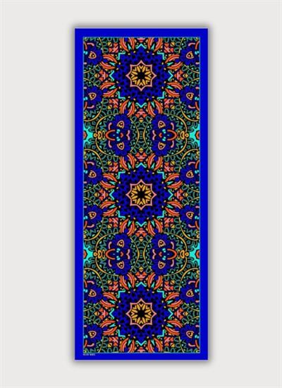 GECE MANDALA MAVİ TWİLL SATEN ŞAL