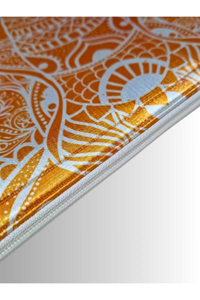 KADIN TURUNCU ÇANTA CLUTCH PORTFÖY FİL DESENLİ
