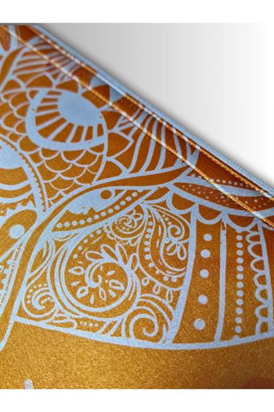 KADIN TURUNCU ÇANTA CLUTCH PORTFÖY FİL DESENLİ