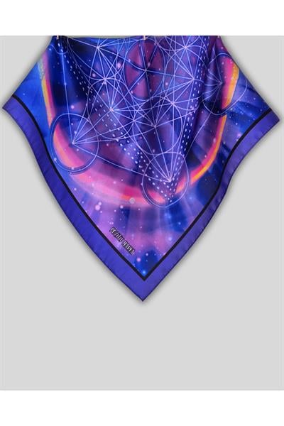 MOR FULAR MERKABA SEMBOL DESENLİ