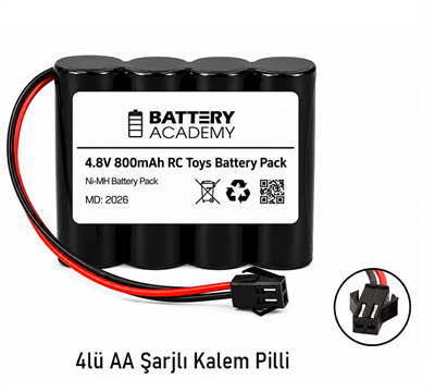 4.8V 800mAh Siyah Soketli Oyuncak Araba Pili4.8v 800mAH Siyah Soketli Oyuncak Araba PiliOyuncak Pilleri