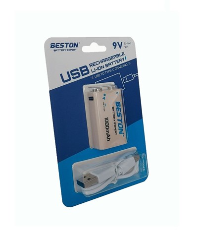 Beston 9V 1000mAh Type-C USB Li-ion Şarjlı Pil – USB-C Şarjlı 9V Lityum Pil - PilgrossBeston 9V 1000mAh Type-C USB Li-ion Şarjlı Pil – USB-C Şarjlı 9V Lityum Pil - PilgrossŞarjlı Piller