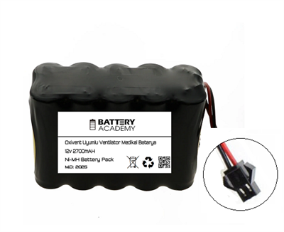 Oxivent Taşınabilir Ventilatör için 12v 2700mAH Battery Academy Marka Medikal Batarya