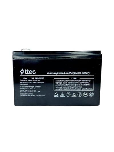 TTEC 12V 7.5Ah Alarm Aküsü – Güvenlik Sistemleri İçin