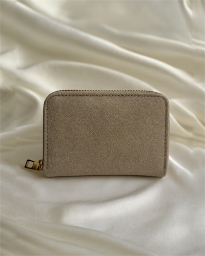 Luna Parlak Simli Fermuarlı Cüzdan