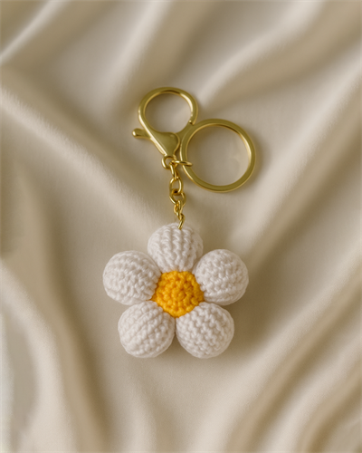 🌼✨ PAPATYA ÇANTA CHARMI & ANAHTARLIK – %100 EL YAPIMI ✨🌼