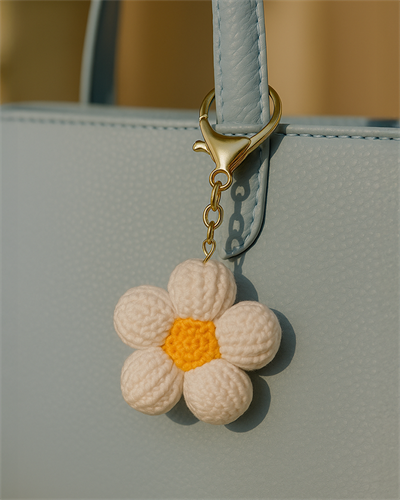 🌼✨ PAPATYA ÇANTA CHARMI & ANAHTARLIK – %100 EL YAPIMI ✨🌼