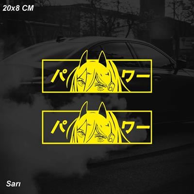 Anime Kız (Power Chainsaw Man) JDM Sticker Motosiklet Araba Laptop Sticker Yapışkanlı Folyo