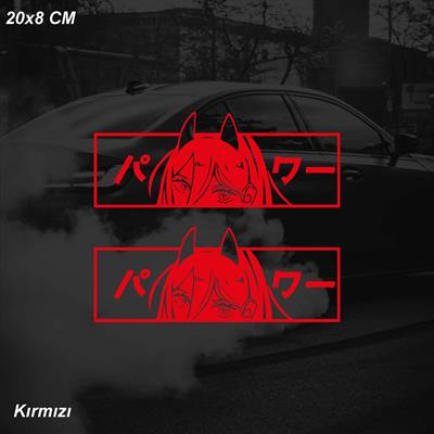 Anime Kız (Power Chainsaw Man) JDM Sticker Motosiklet Araba Laptop Sticker Yapışkanlı Folyo