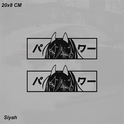 Anime Kız (Power Chainsaw Man) JDM Sticker Motosiklet Araba Laptop Sticker Yapışkanlı Folyo