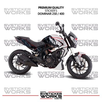 Bajaj Dominar 250 / 400 Kaplama Sticker Venom Design Motor Kaplama Modeli Hazır Kit Tüm Modeller Uyumlu 