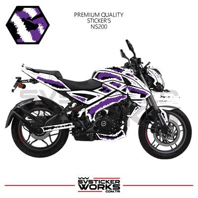 Bajaj NS200 Kaplama Sticker Air Brush Motor Kaplama Modeli Hazır Kit Tüm Modeller Uyumlu