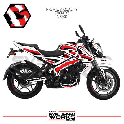 Bajaj NS200 Kaplama Sticker Air Brush Motor Kaplama Modeli Hazır Kit Tüm Modeller Uyumlu