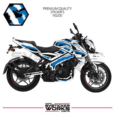 Bajaj NS200 Kaplama Sticker Air Brush Motor Kaplama Modeli Hazır Kit Tüm Modeller Uyumlu