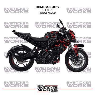 Bajaj Ns200 Kaplama Sticker Crimson Web Design Motor Kaplama Modeli Hazır Kit Tüm Modeller Uyumlu 