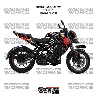 Bajaj Ns200 Kaplama Sticker Death Design Motor Kaplama Modeli Hazır Kit Tüm Modeller Uyumlu 