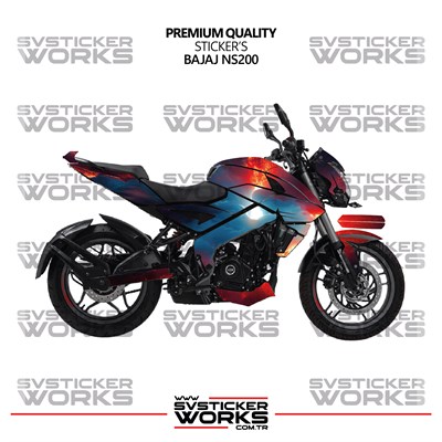 Bajaj Ns200 Kaplama Sticker Magma Design Motor Kaplama Modeli Hazır Kit Tüm Modeller Uyumlu 