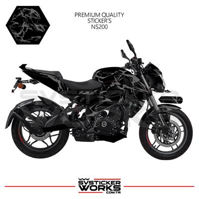 BAJAJ NS200 Kaplama Sticker Şimşek Yıldırım Motor Kaplama Modeli Hazır Kit 