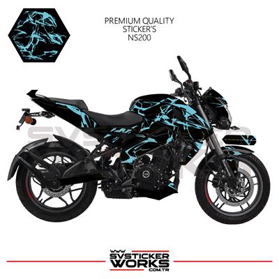 BAJAJ NS200 Kaplama Sticker Şimşek Yıldırım Motor Kaplama Modeli Hazır Kit 