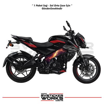 BAJAJ NS200 Orta Şase Kaplama Modeli Kırmızı Yıldırım Desen