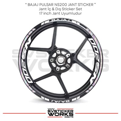 BAJAJ NS200 Sticker Jant İç Yazı Ve Dış Şerit 24lü Set Sticker Etiket