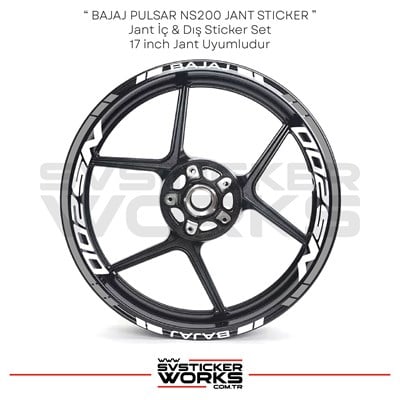 BAJAJ NS200 Sticker Jant İç Yazı Ve Dış Şerit 24lü Set Sticker Etiket