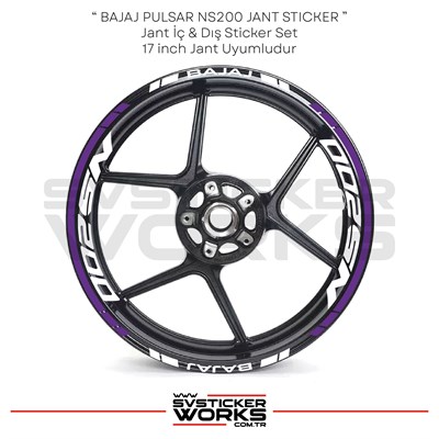 BAJAJ NS200 Sticker Jant İç Yazı Ve Dış Şerit 24lü Set Sticker Etiket