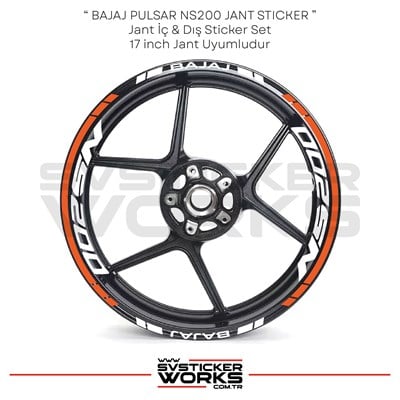 BAJAJ NS200 Sticker Jant İç Yazı Ve Dış Şerit 24lü Set Sticker Etiket