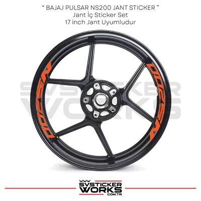 BAJAJ NS200 Sticker Jant İçi Yazı 8li Set Sticker Etiket