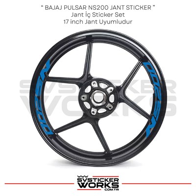 BAJAJ NS200 Sticker Jant İçi Yazı 8li Set Sticker Etiket
