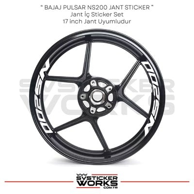 BAJAJ NS200 Sticker Jant İçi Yazı 8li Set Sticker Etiket