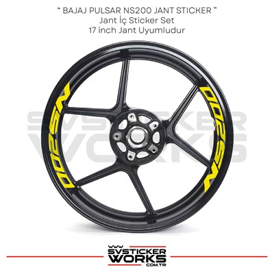BAJAJ NS200 Sticker Jant İçi Yazı 8li Set Sticker Etiket