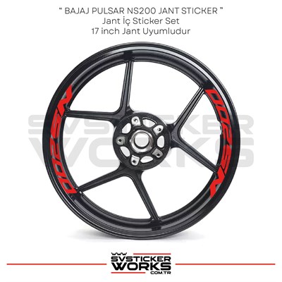 BAJAJ NS200 Sticker Jant İçi Yazı 8li Set Sticker Etiket