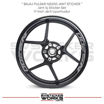 BAJAJ NS200 Sticker Jant İçi Yazı 8li Set Sticker Etiket