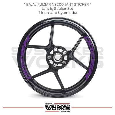 BAJAJ NS200 Sticker Jant İçi Yazı 8li Set Sticker Etiket