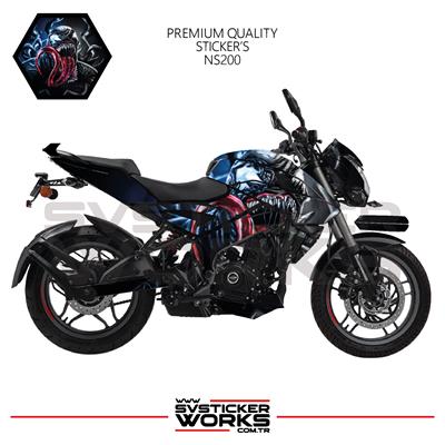 BAJAJ NS200 Sticker Kaplama Venom Motor Kaplama Modeli Hazır Kit 
